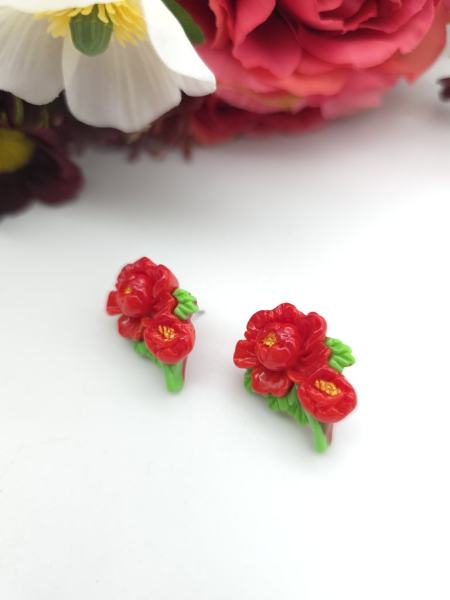 Blume XXL Pfingstrosen Ohrstecker